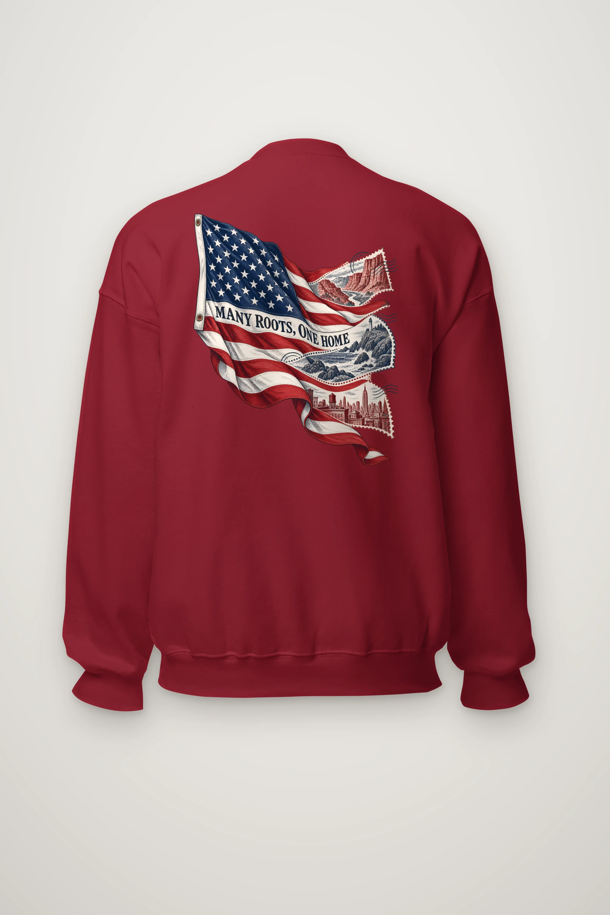 "Many Roots, One Home" Heavy Blend Unisex Crewneck Sweatshirt