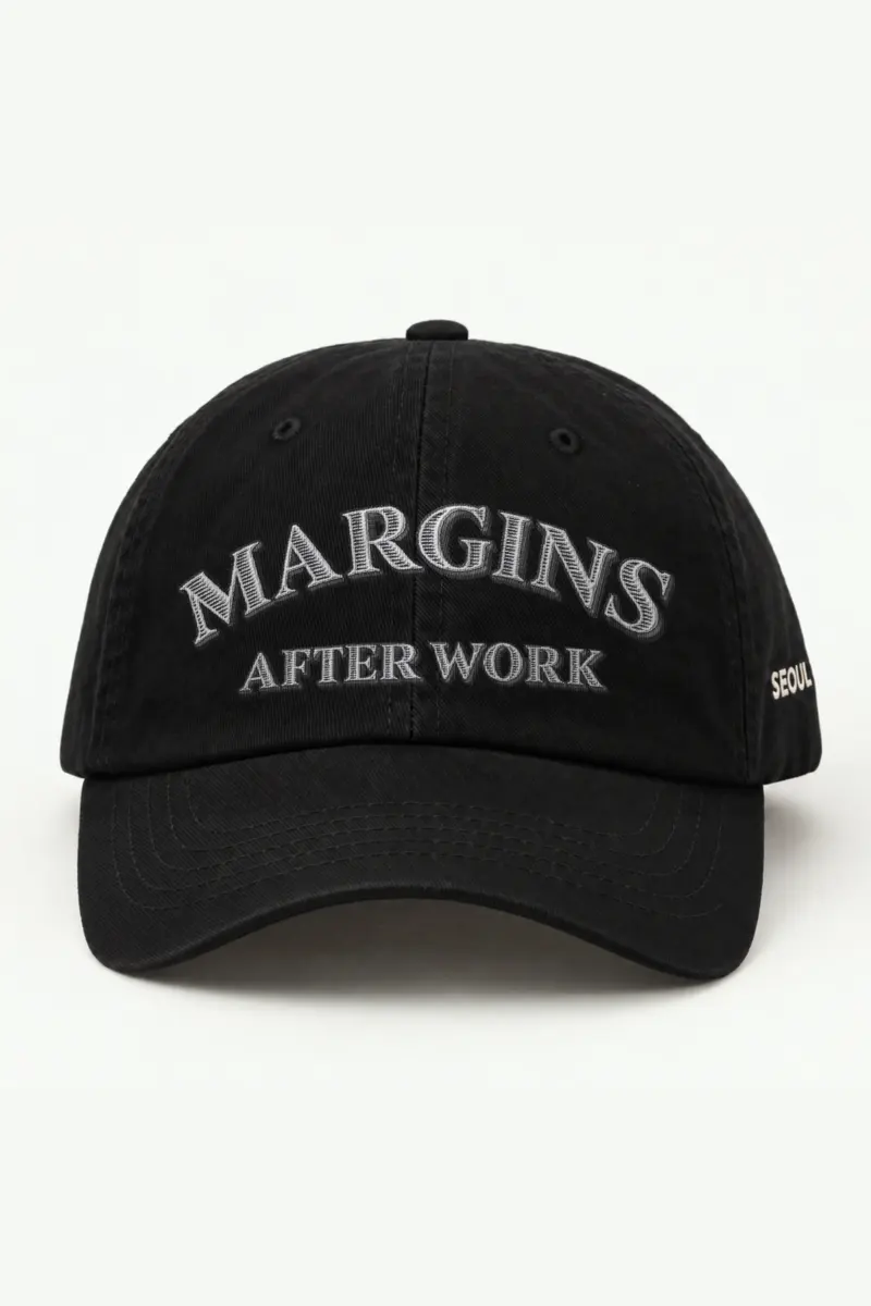 "Margins After Work" Classic Dad Hat · Embroidered — black/cap-front