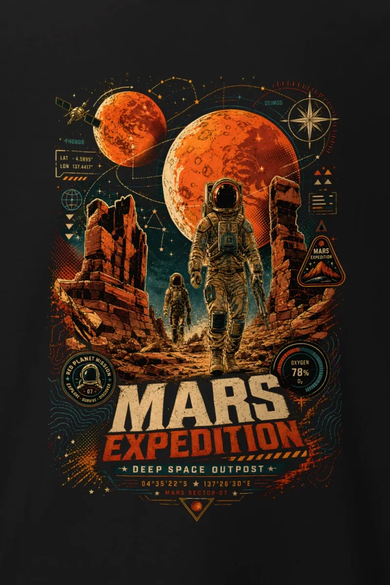 "Mars Expedition" Heavyweight Unisex Crewneck T-shirt