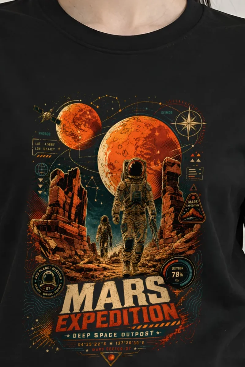 "Mars Expedition" Heavyweight Unisex Crewneck T-shirt