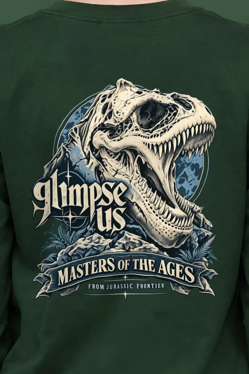 "Masters of the Ages" Unisex Longsleeve T-shirt - the graphic up close