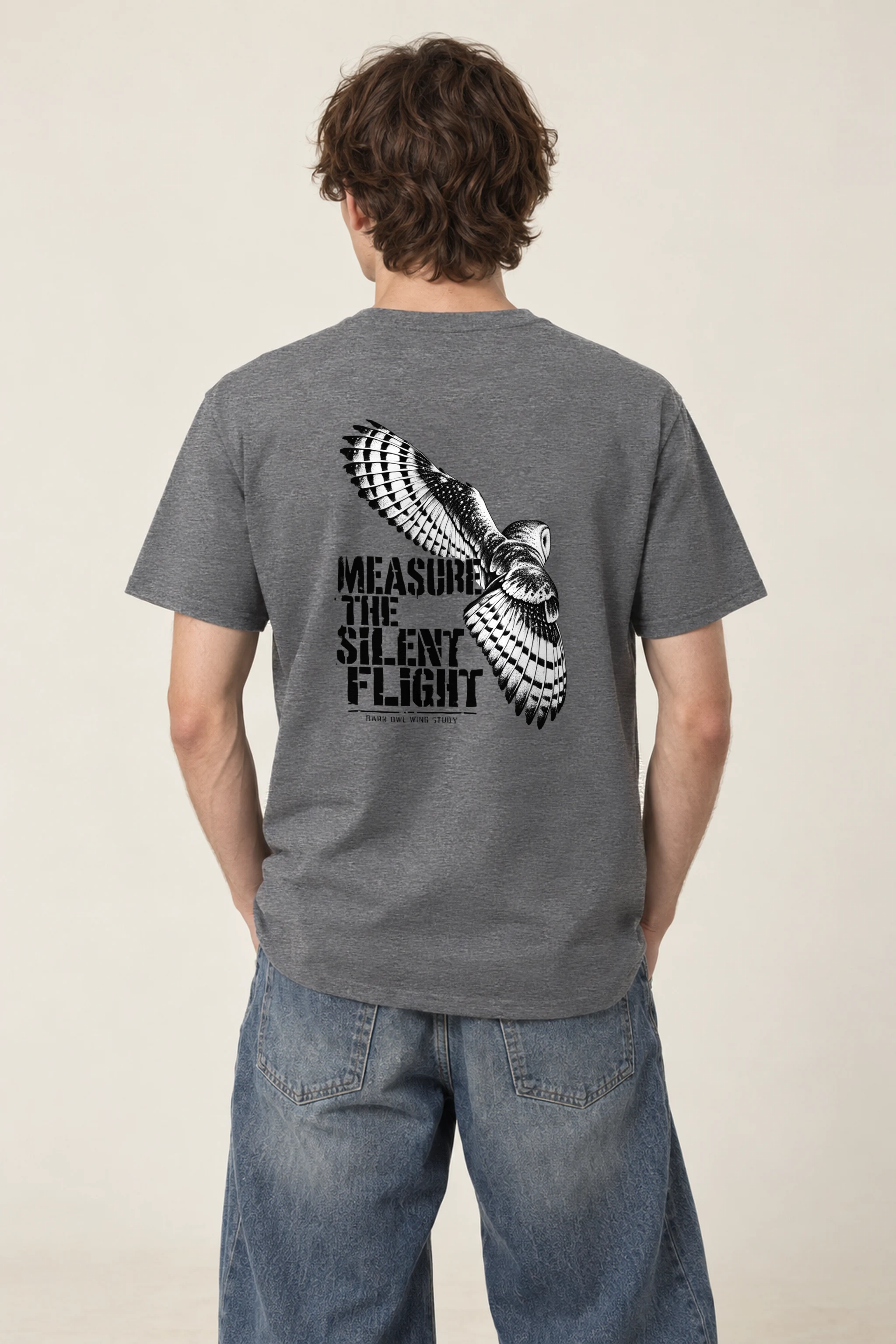 "Measure the Silent Flight" Heavyweight Unisex Crewneck T-shirt