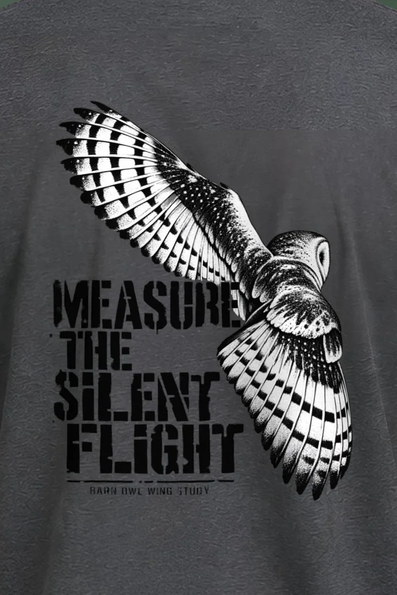"Measure the Silent Flight" Heavyweight Unisex Crewneck T-shirt - the graphic up close