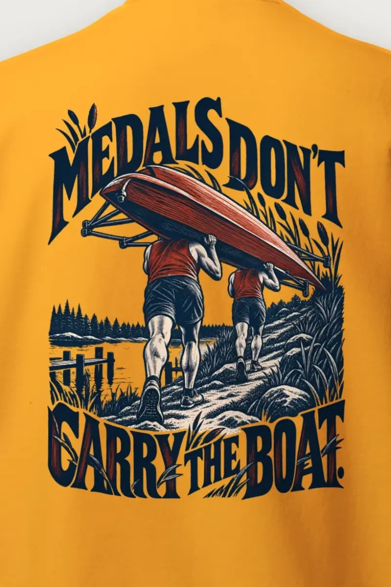 "Medals Don’t Carry The Boat" Heavy Blend Unisex Crewneck Sweatshirt - the graphic up close