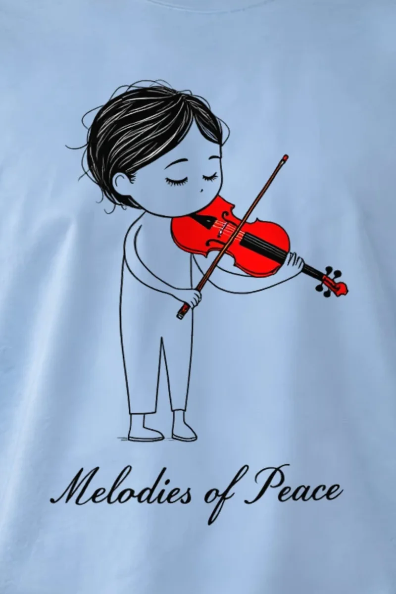 "Melodies of Peace" Unisex Longsleeve T-shirt - the graphic up close