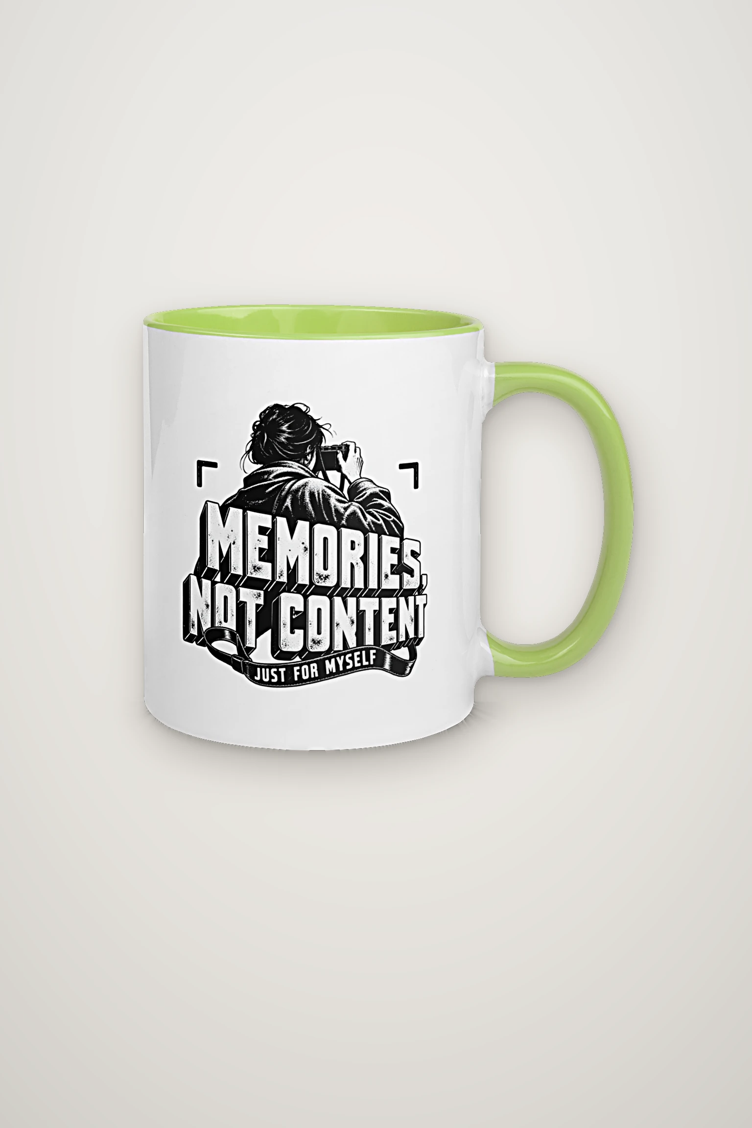 "Memories, Not Content" 11oz Ceramic Mug