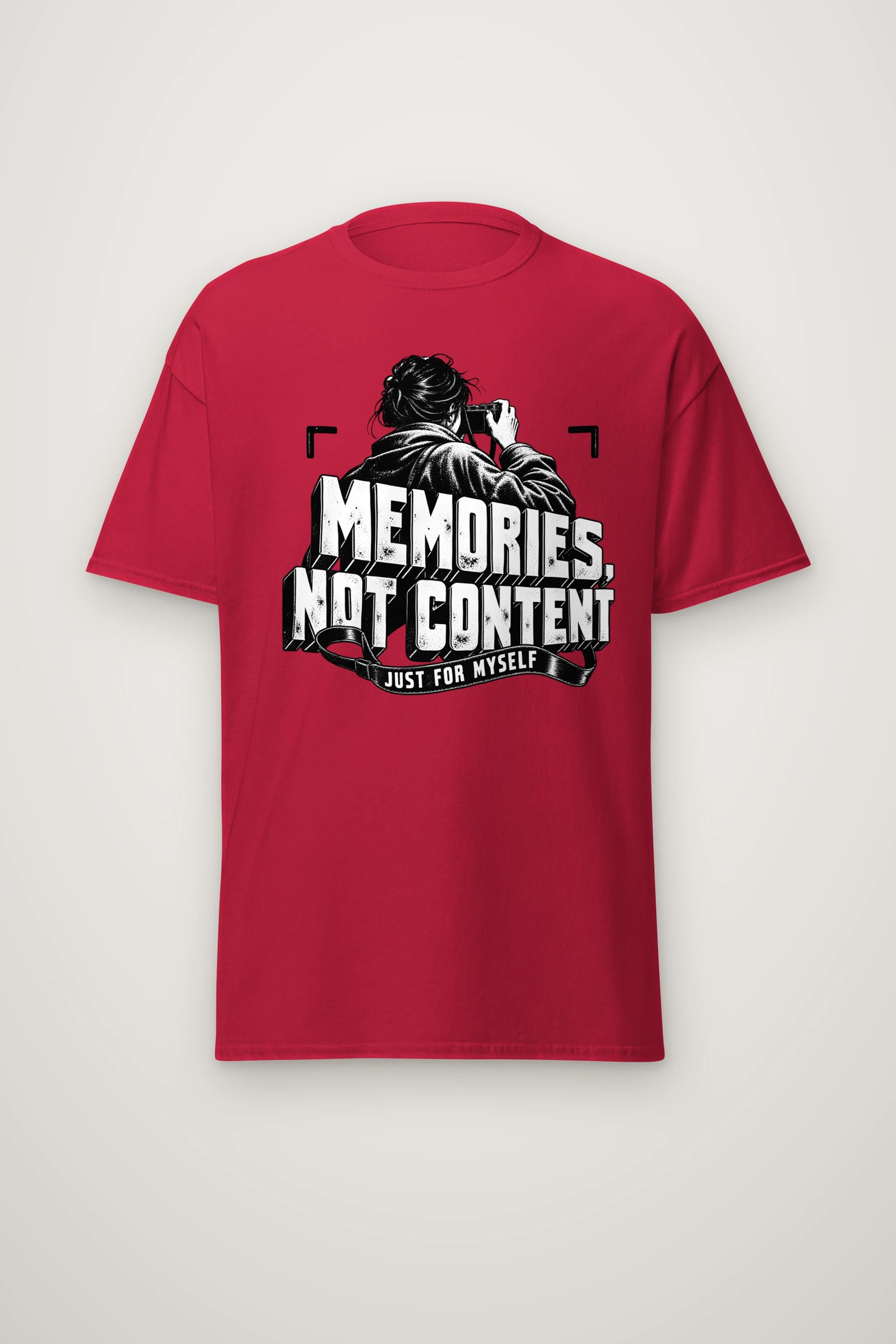"Memories, Not Content" Heavyweight Unisex Crewneck T-shirt