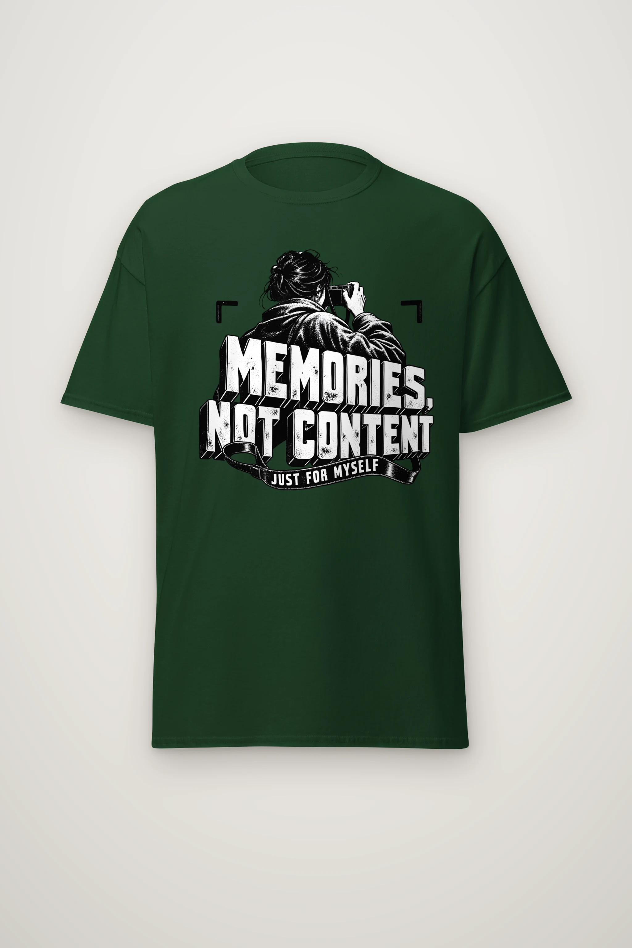 "Memories, Not Content" Heavyweight Unisex Crewneck T-shirt
