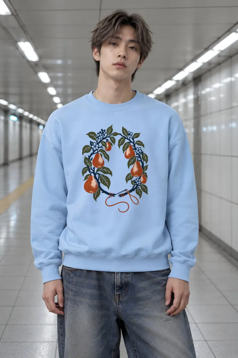 “Mended Pear Wreath” Heavy Blend Unisex Crewneck Sweatshirt