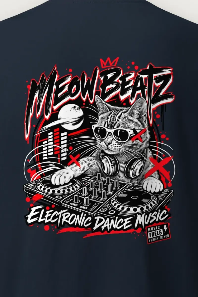 "Meow Beatz" Heavyweight Unisex Crewneck T-shirt