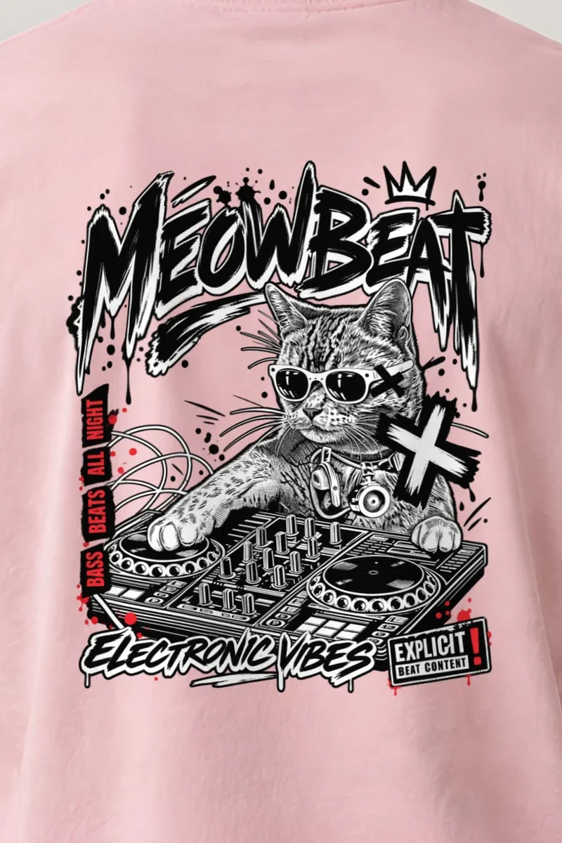 "Meowbeat Bass Beats" Heavyweight Unisex Crewneck T-shirt
