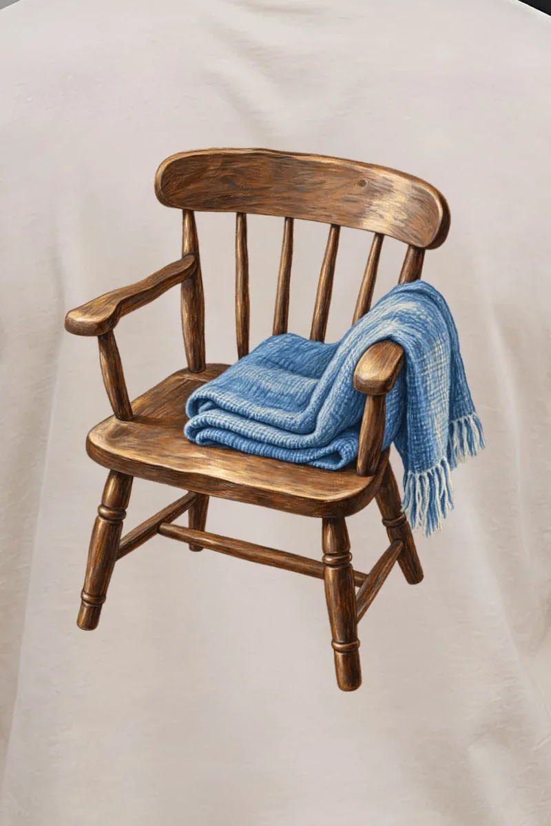 "Mercy Seat" Heavyweight Unisex Crewneck T-shirt - the graphic up close
