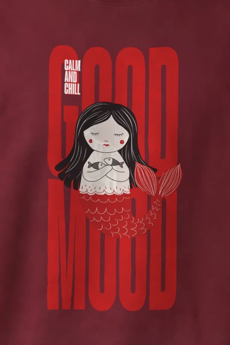 "Mermaid Holding Fish" 1 Crewneck Sweatshirt - the graphic up close