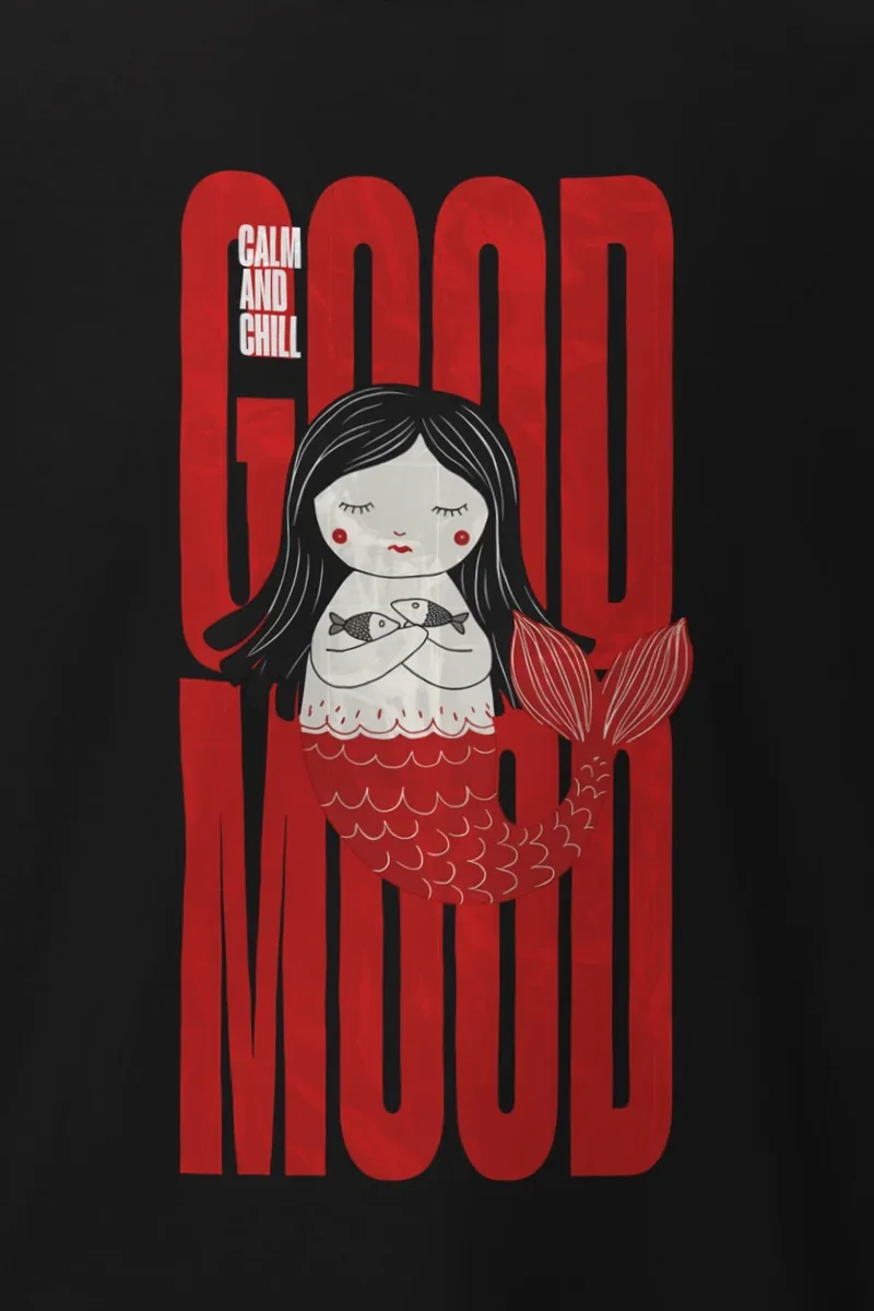 "Mermaid Holding Fish" Heavyweight Unisex Crewneck T-shirt