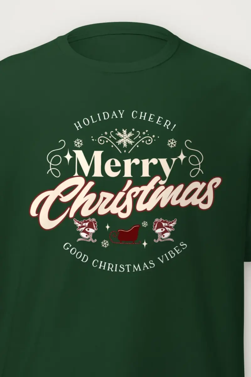 "Merry Christmas" Heavyweight Unisex Crewneck T-shirt