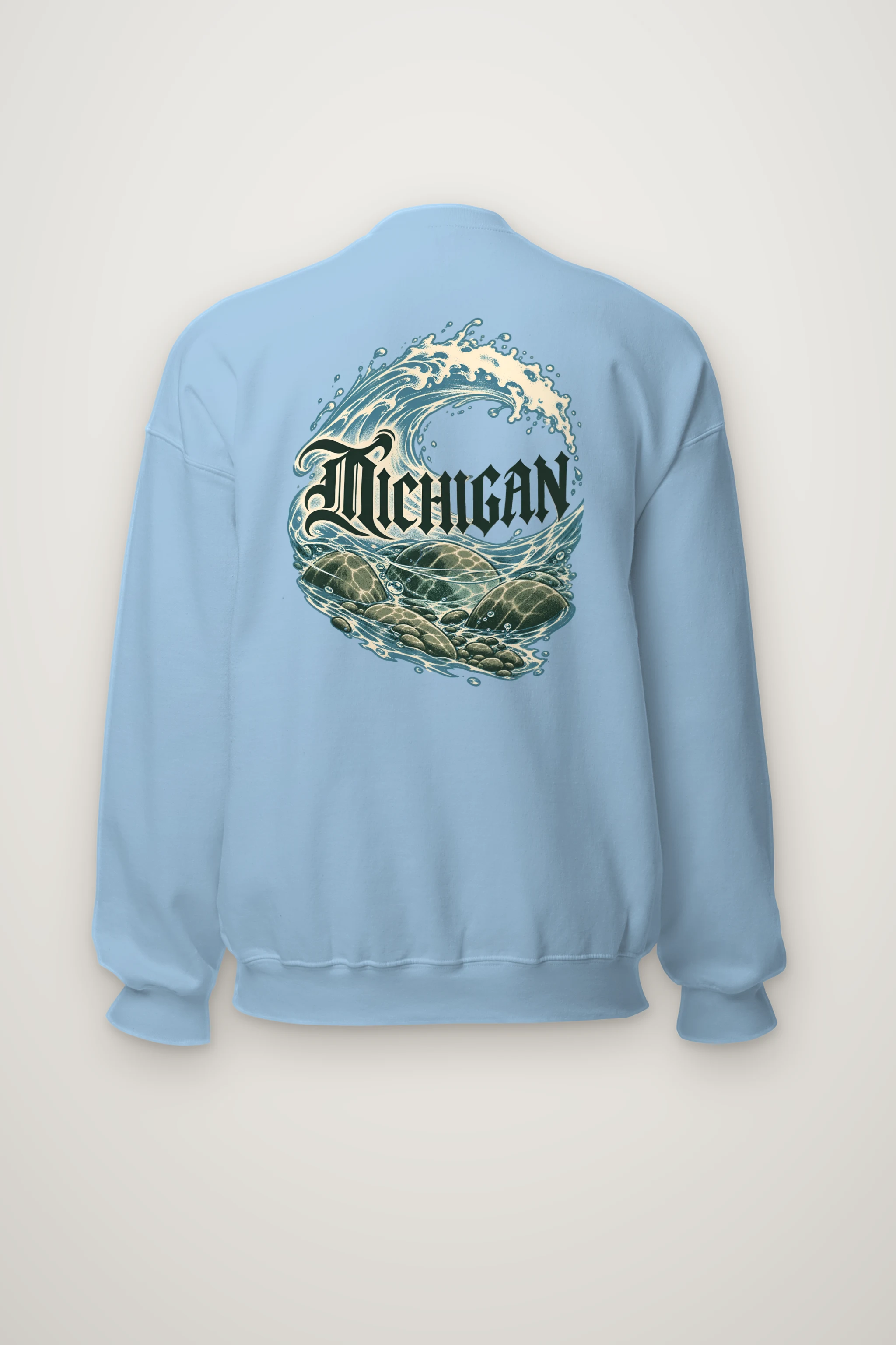 "Michigan Great Lakes Wave" Heavy Blend Unisex Crewneck Sweatshirt