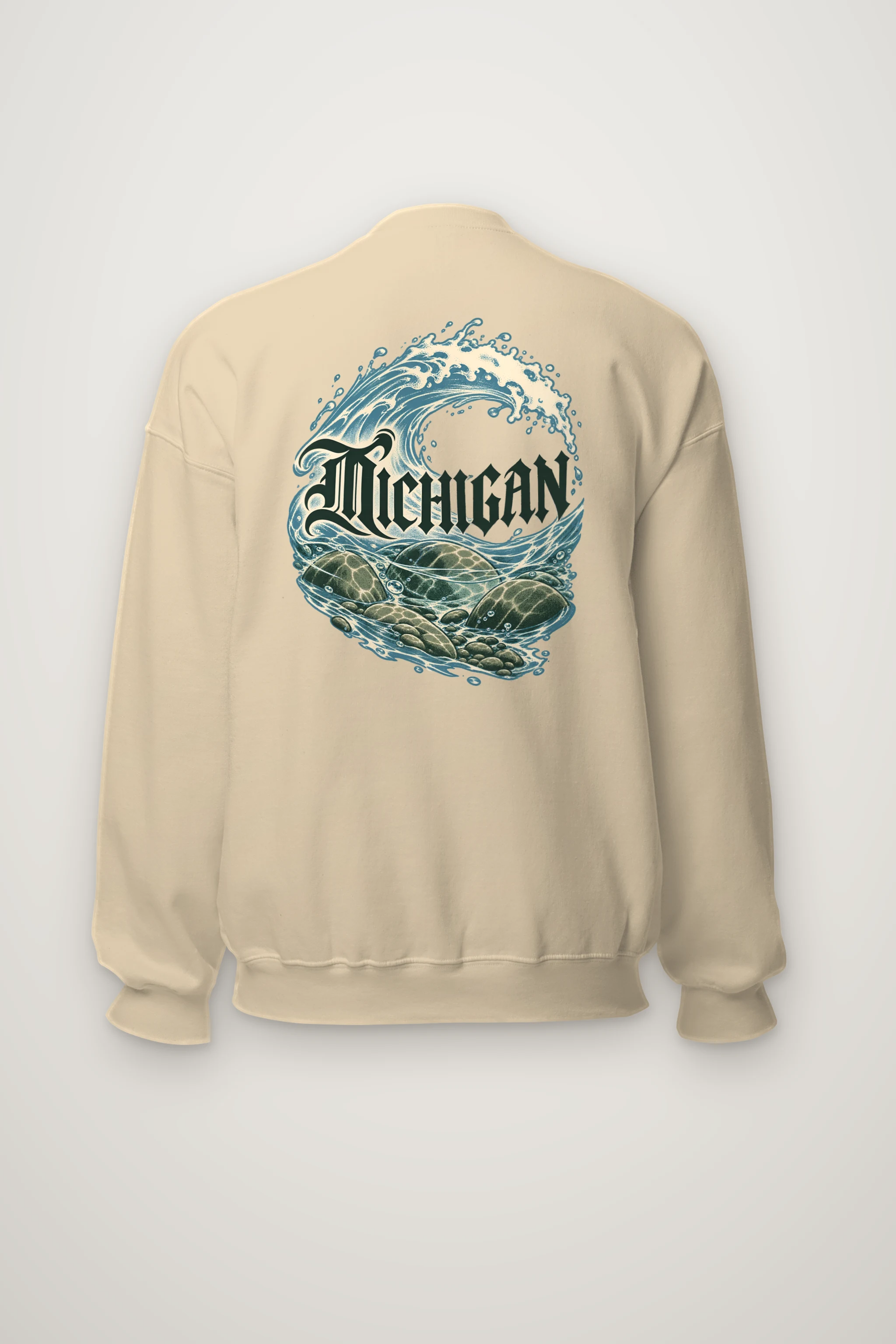 "Michigan Great Lakes Wave" Heavy Blend Unisex Crewneck Sweatshirt