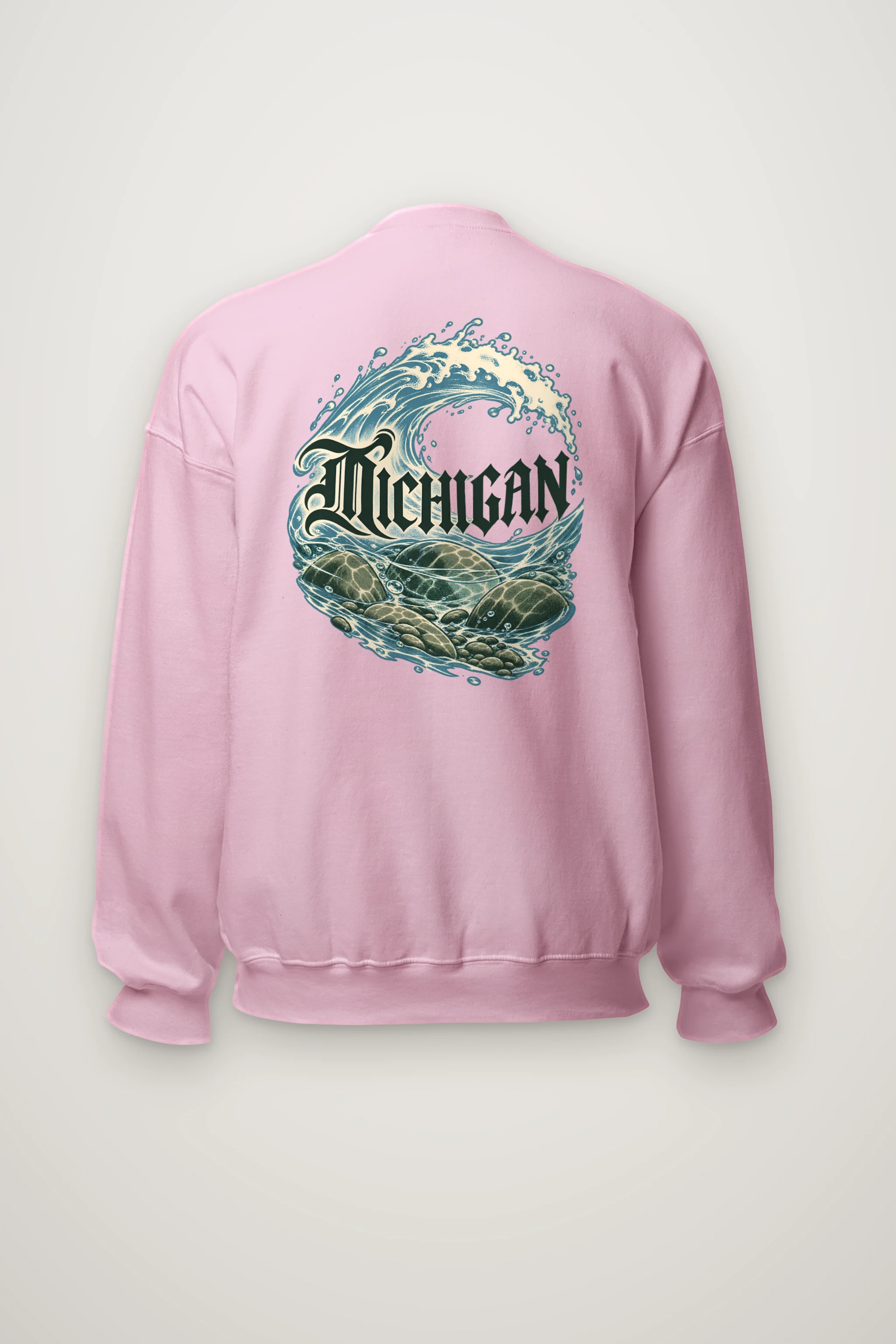 "Michigan Great Lakes Wave" Heavy Blend Unisex Crewneck Sweatshirt