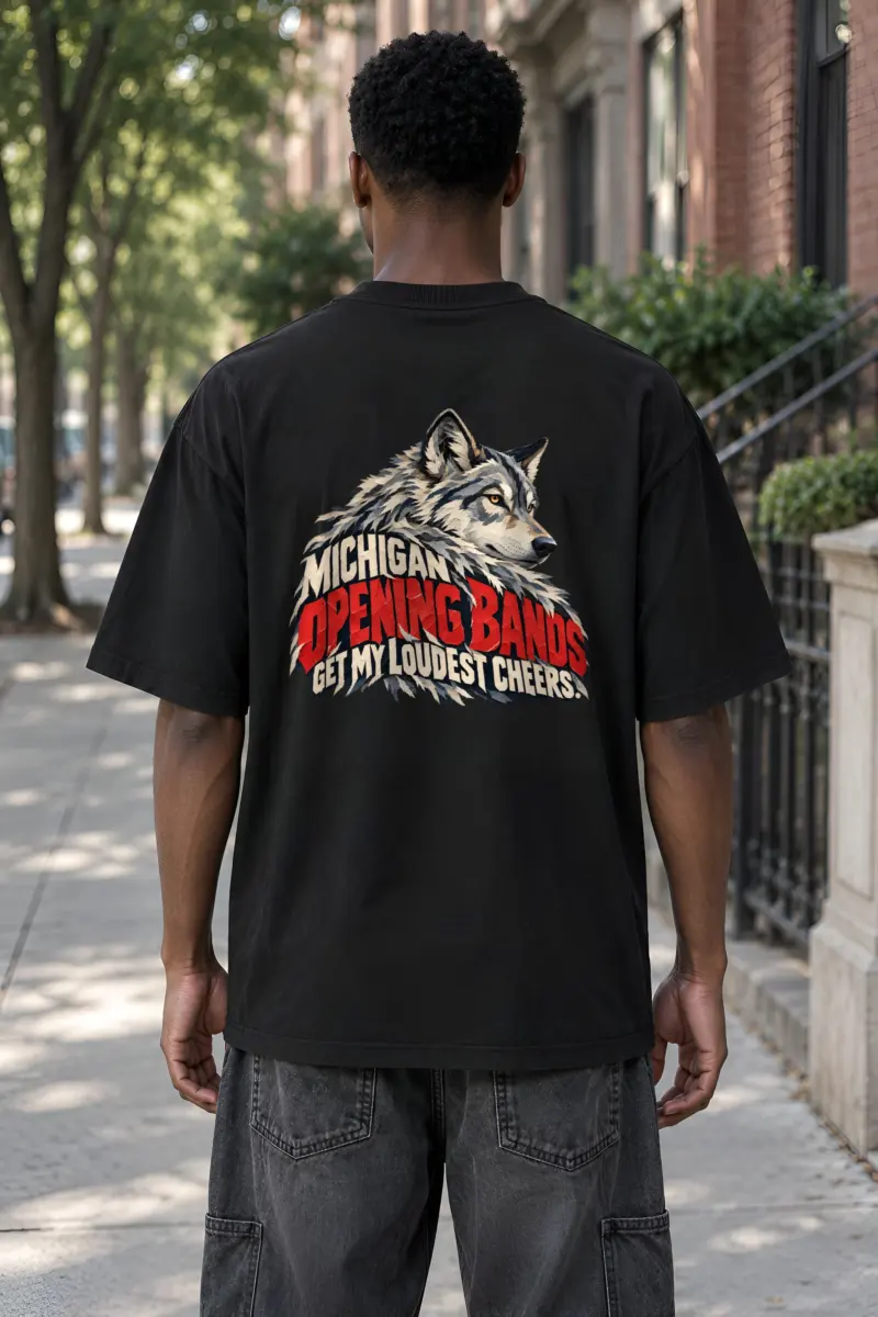 "Michigan Opening Bands Cheers" Unisex Oversized Heavyweight Crewneck T-Shirt