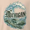 "Michigan Wave Blackletter" Men's Oversized Heavyweight Crewneck T-Shirt