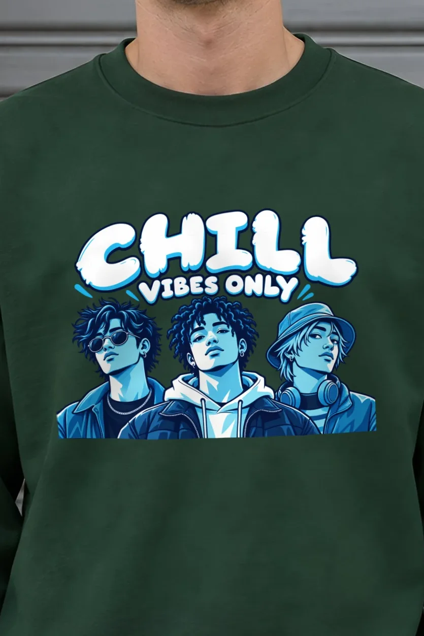 "Midnight Blue Trio" 1 Crewneck Sweatshirt - the graphic up close