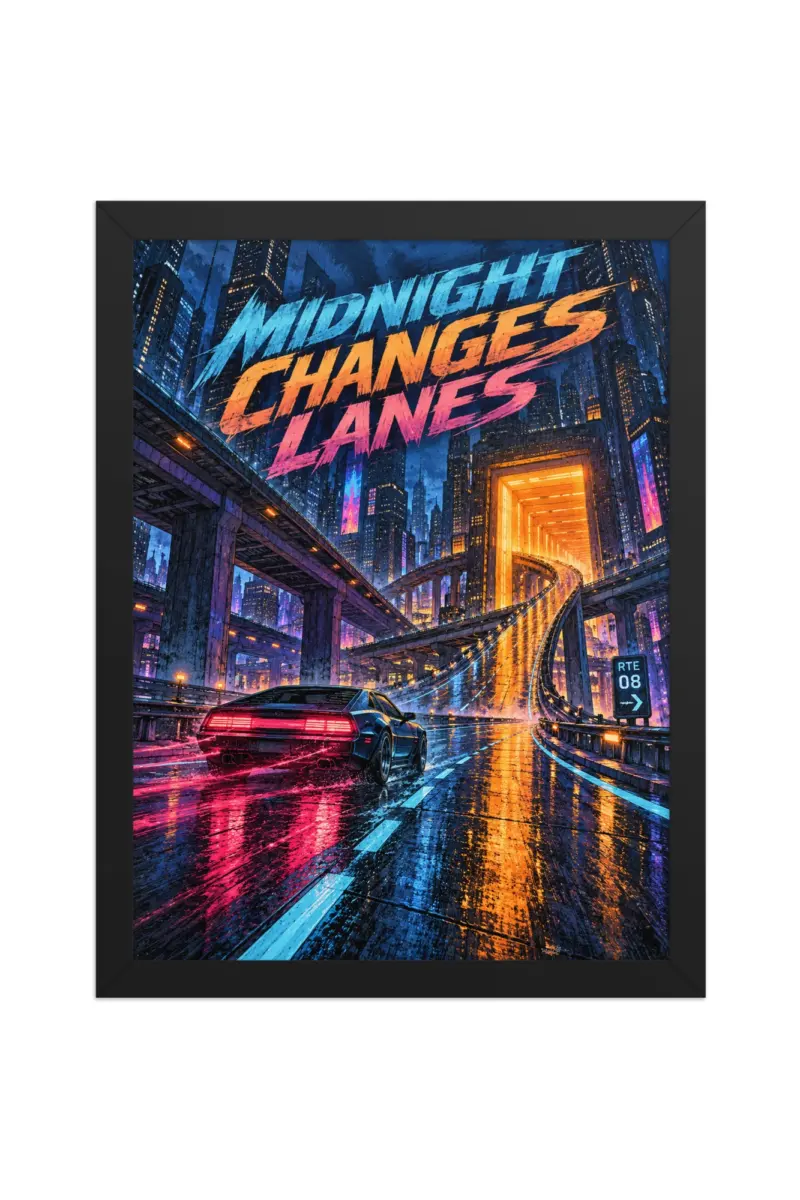“Midnight Changes Lanes” Premium Wooden Framed Poster