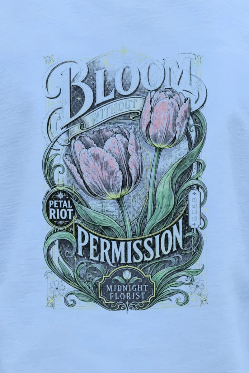 "Midnight Florist" Unisex Longsleeve T-shirt - the graphic up close
