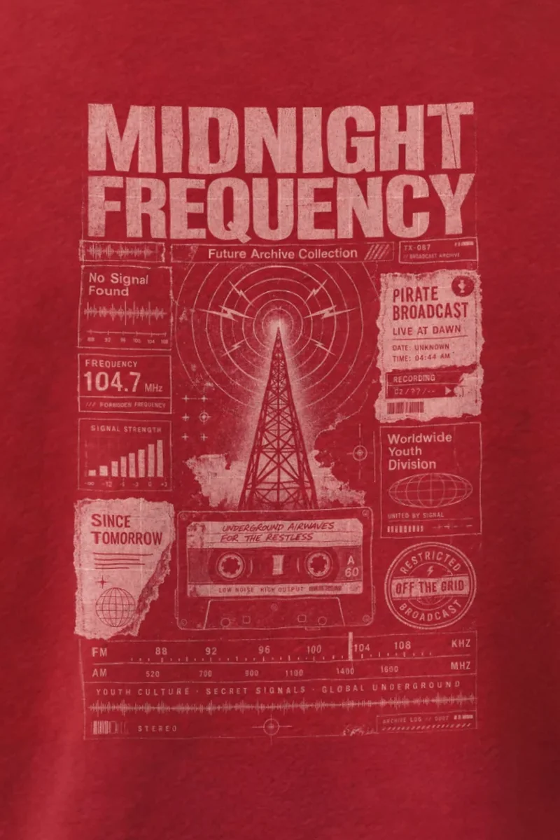 "Midnight Frequency" Heavy Blend Unisex Crewneck Sweatshirt
