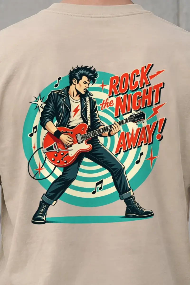 "Midnight Guitar Riot" Heavyweight Unisex Crewneck T-shirt