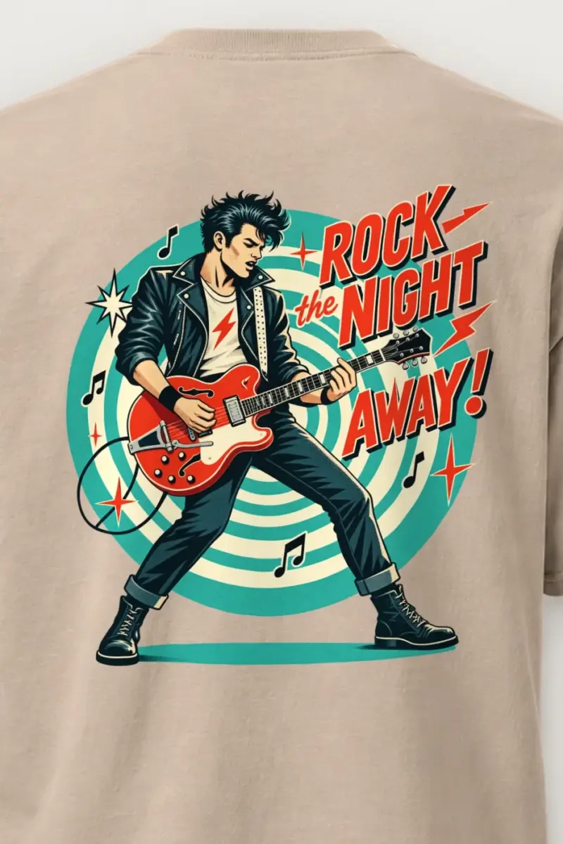 "Midnight Guitar Riot" Heavyweight Unisex Crewneck T-shirt