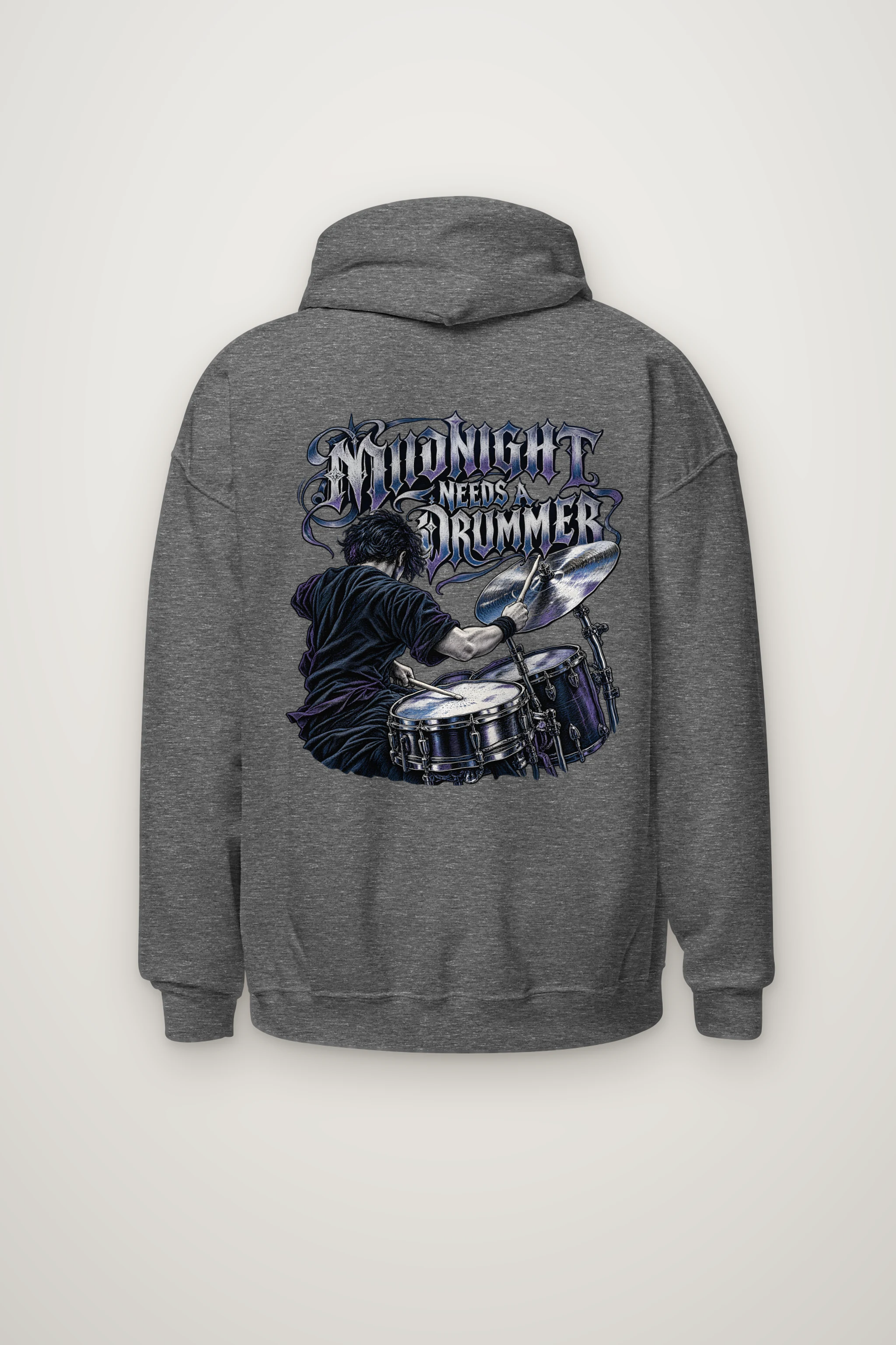 "Midnight Needs a Drummer" Heavy Blend Unisex Pullover Hoodie