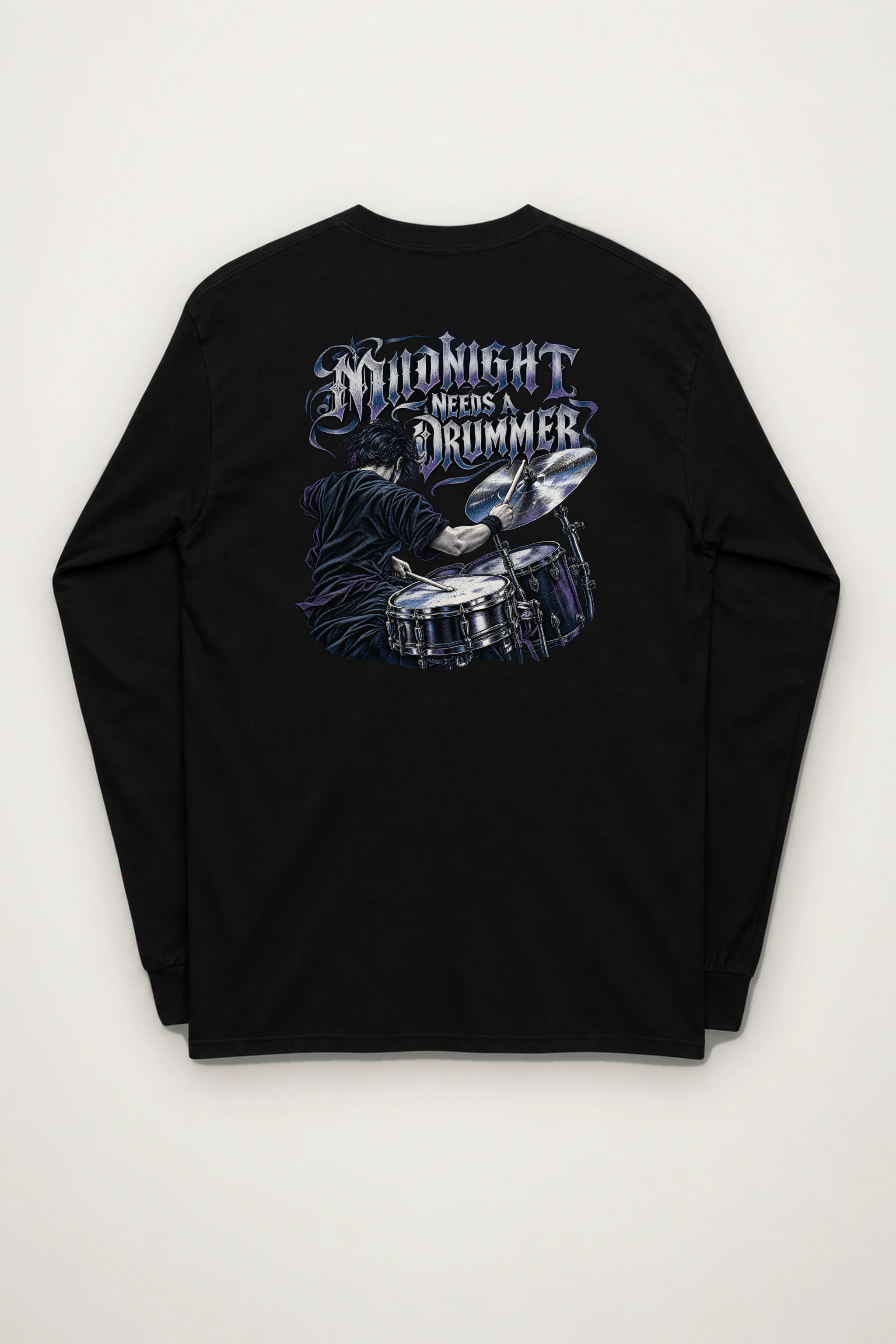 "Midnight Needs a Drummer" Unisex Longsleeve T-shirt
