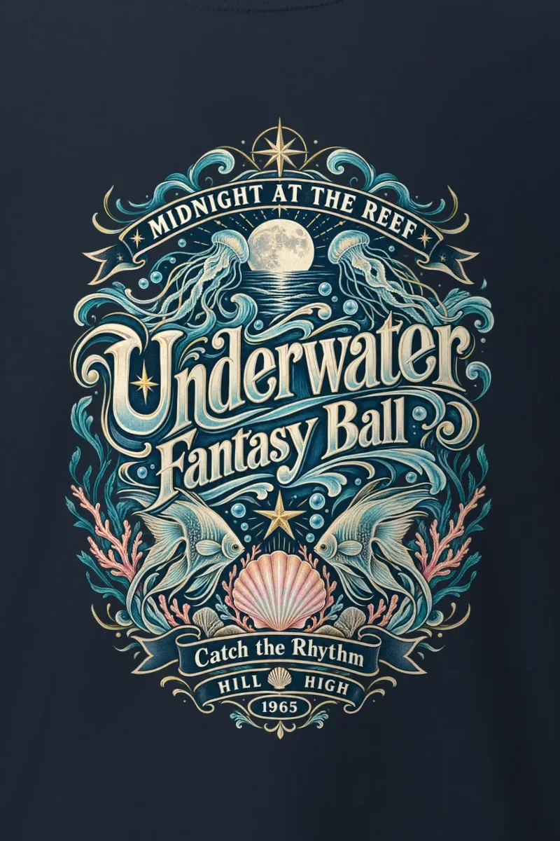 "Midnight Reef Ball" Heavyweight Unisex Crewneck T-shirt