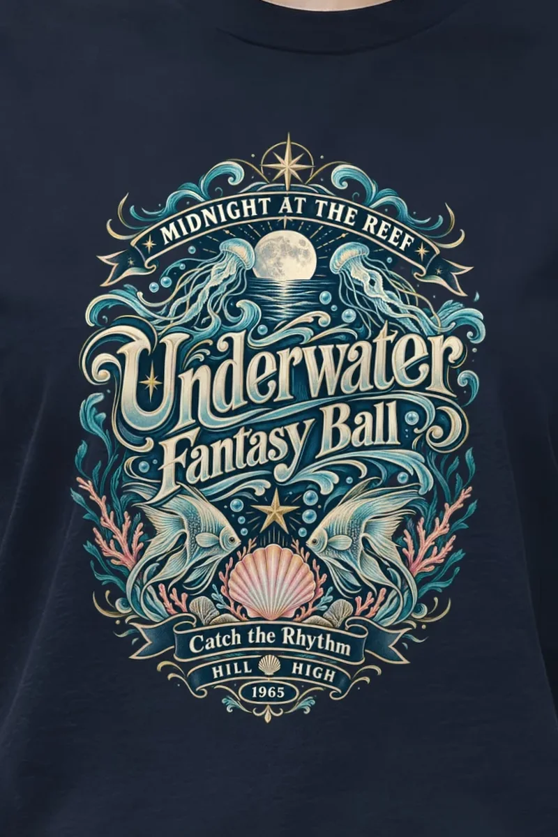 "Midnight Reef Ball" Heavyweight Unisex Crewneck T-shirt