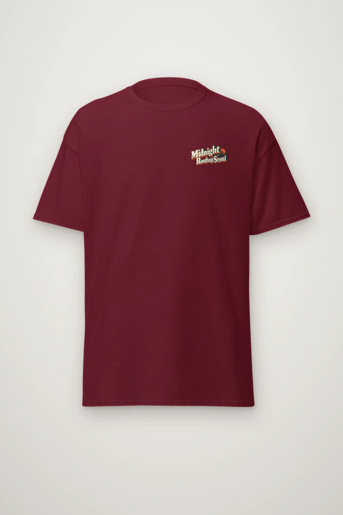 "Midnight Rooftop, Seoul" Heavyweight Unisex Crewneck T-shirt