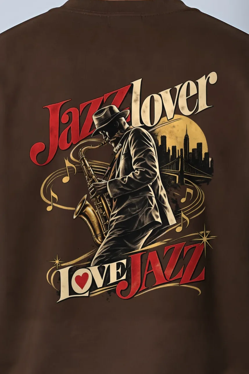 "Midnight Saxophone" 1 Crewneck Sweatshirt - the graphic up close