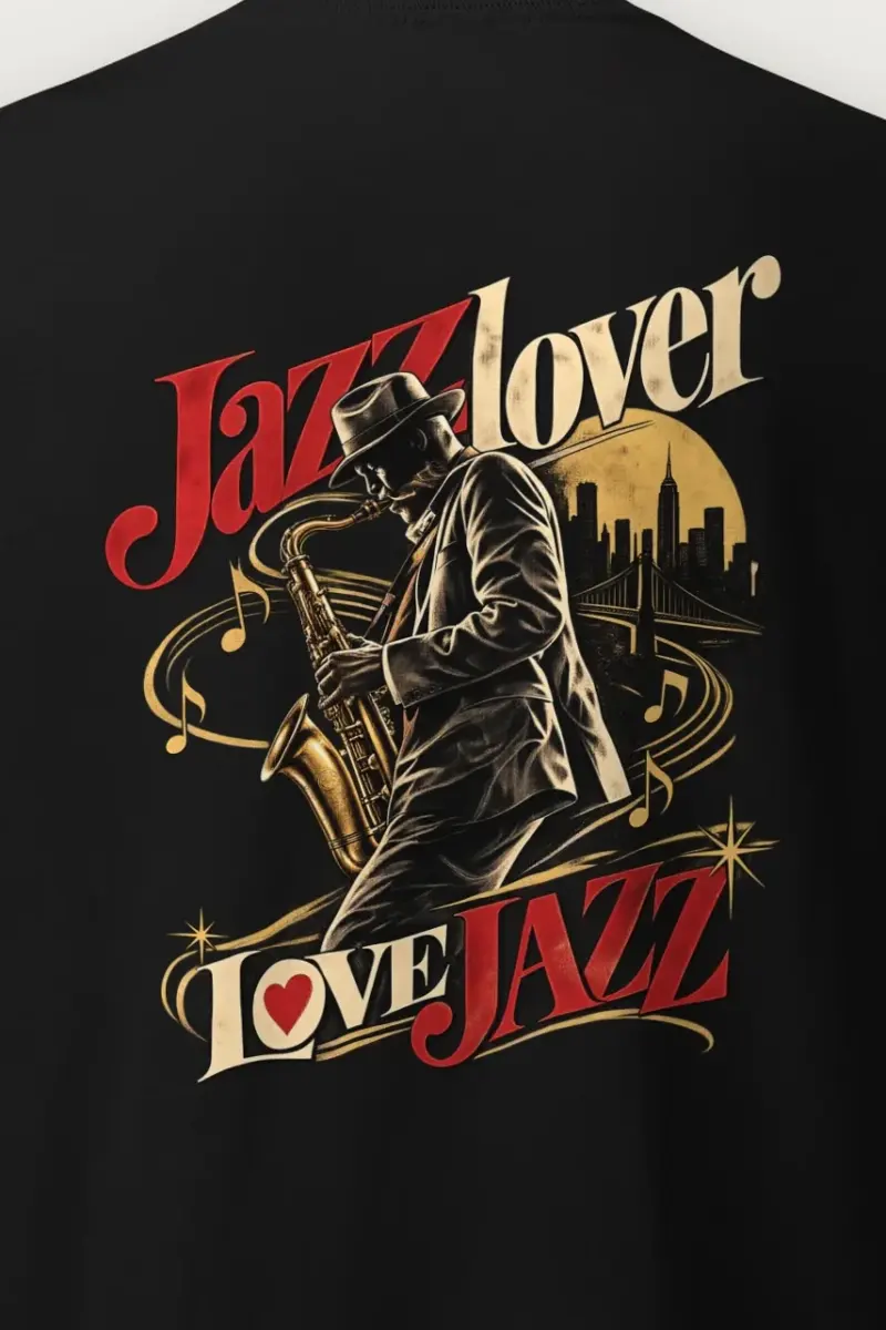 "Midnight Saxophone" Heavyweight Unisex Crewneck T-shirt