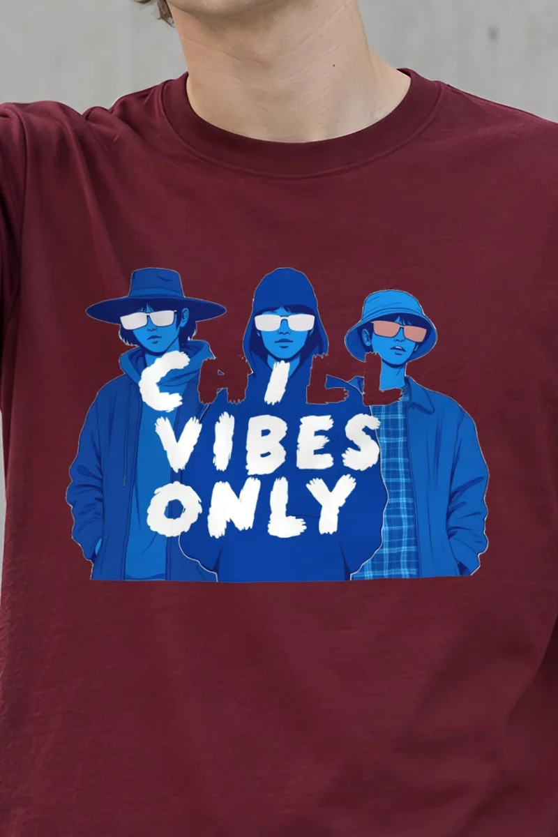 "Midnight Shade Society" Heavyweight Unisex Crewneck T-shirt - the graphic up close