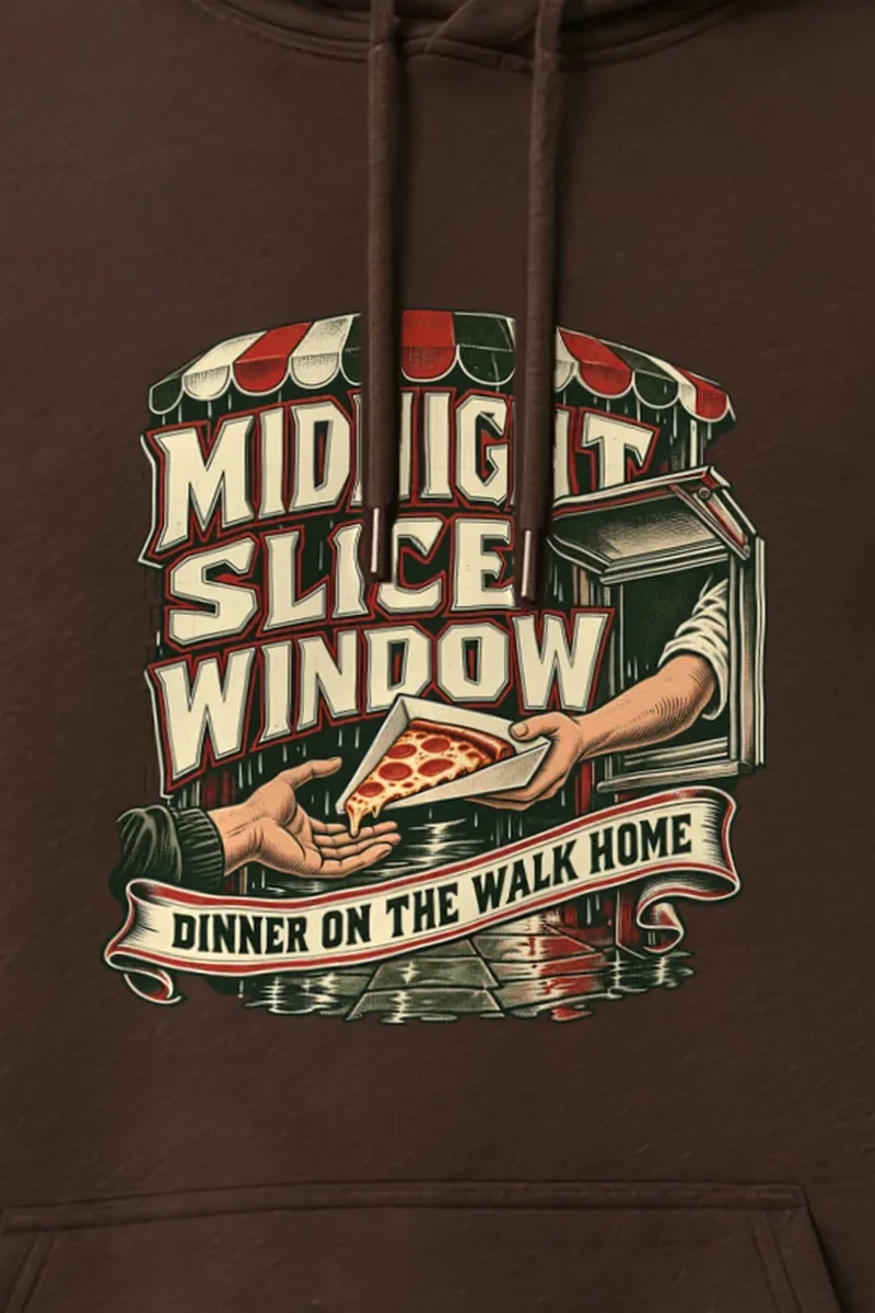 "Midnight Slice Window" Heavy Blend Unisex Pullover Hoodie - the graphic up close
