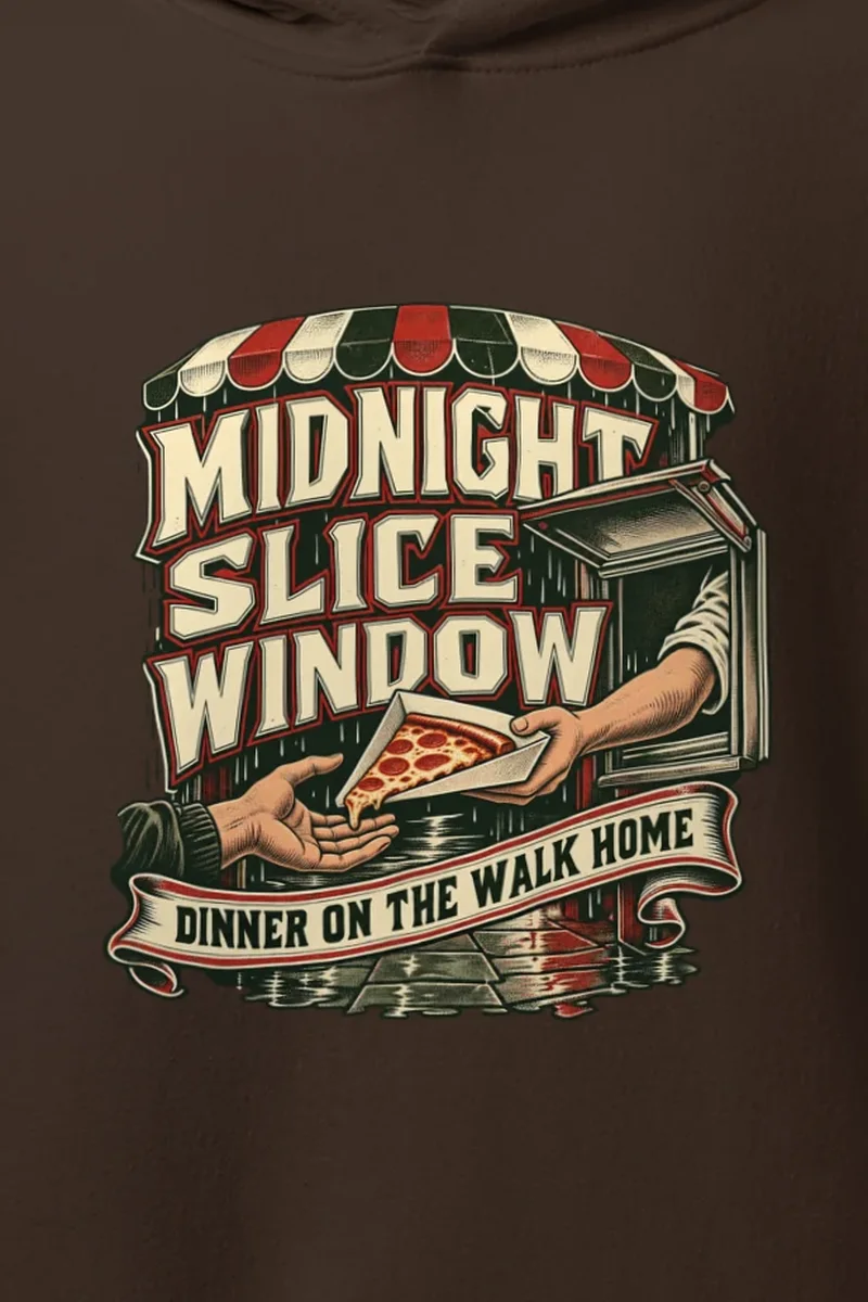 "Midnight Slice Window" Heavy Blend Unisex Pullover Hoodie - the graphic up close