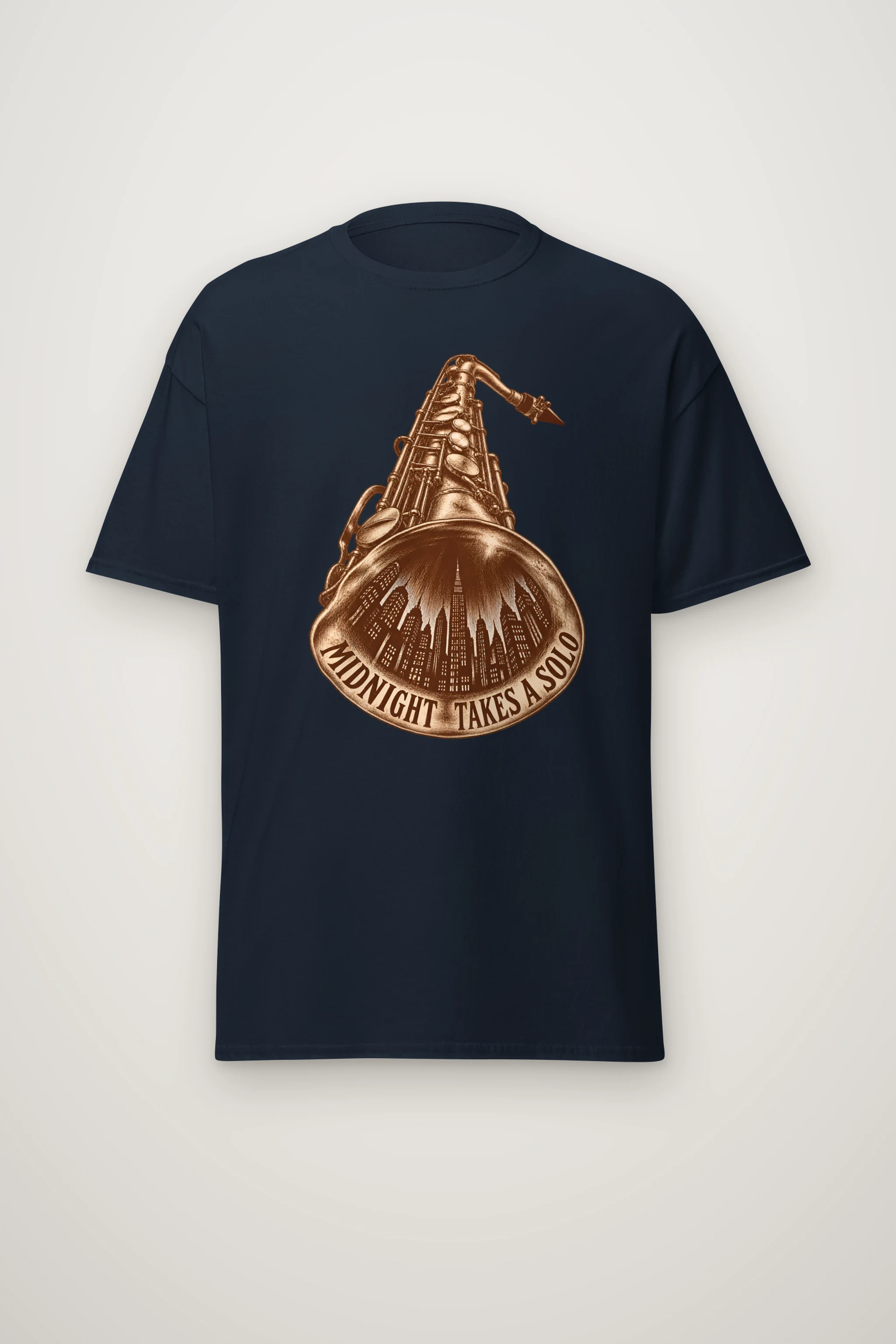 "Midnight Takes a Solo" Heavyweight Unisex Crewneck T-shirt