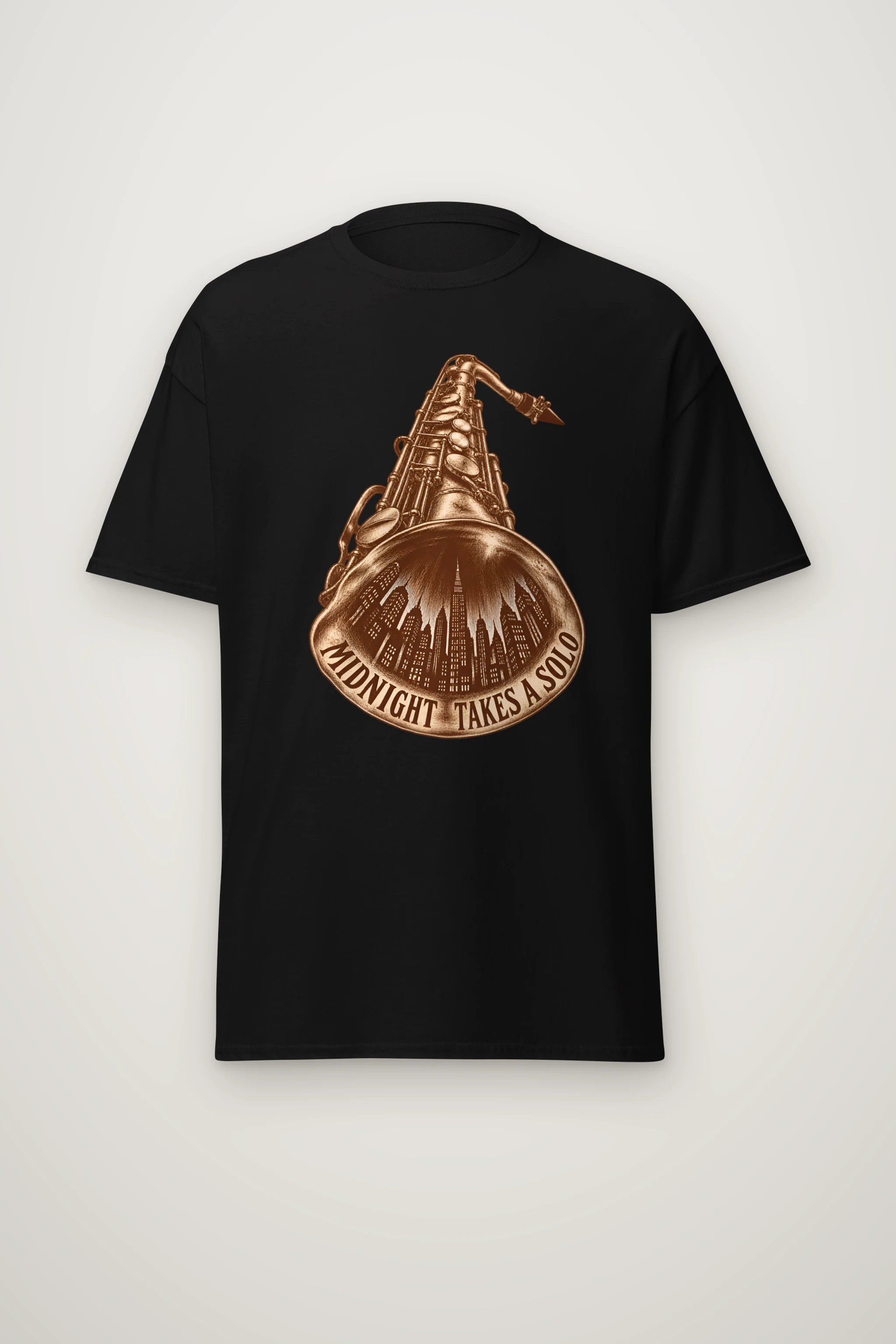 "Midnight Takes a Solo" Heavyweight Unisex Crewneck T-shirt