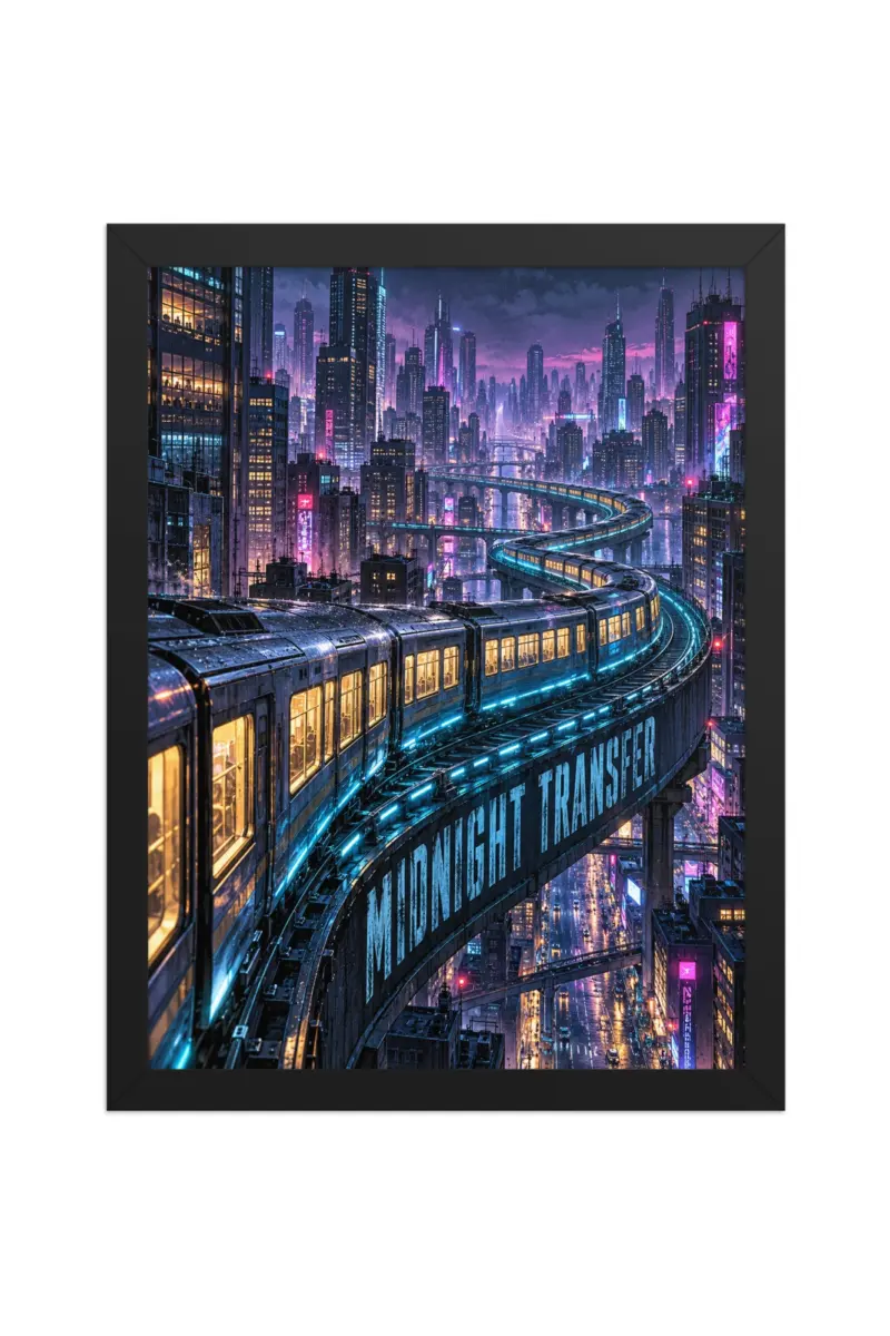 “Midnight Transfer” Premium Wooden Framed Poster