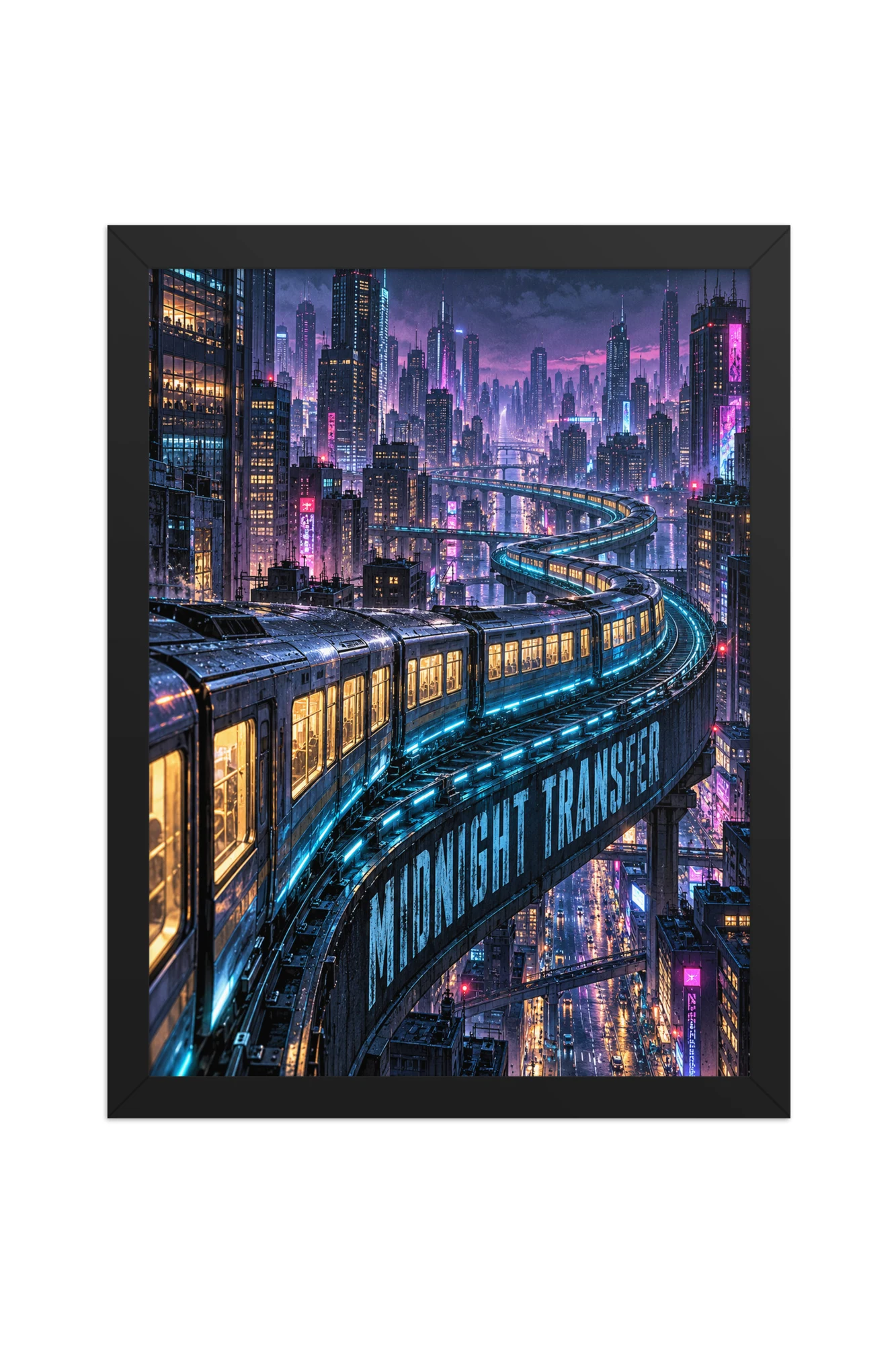"Midnight Transfer" Premium Wooden Framed Poster