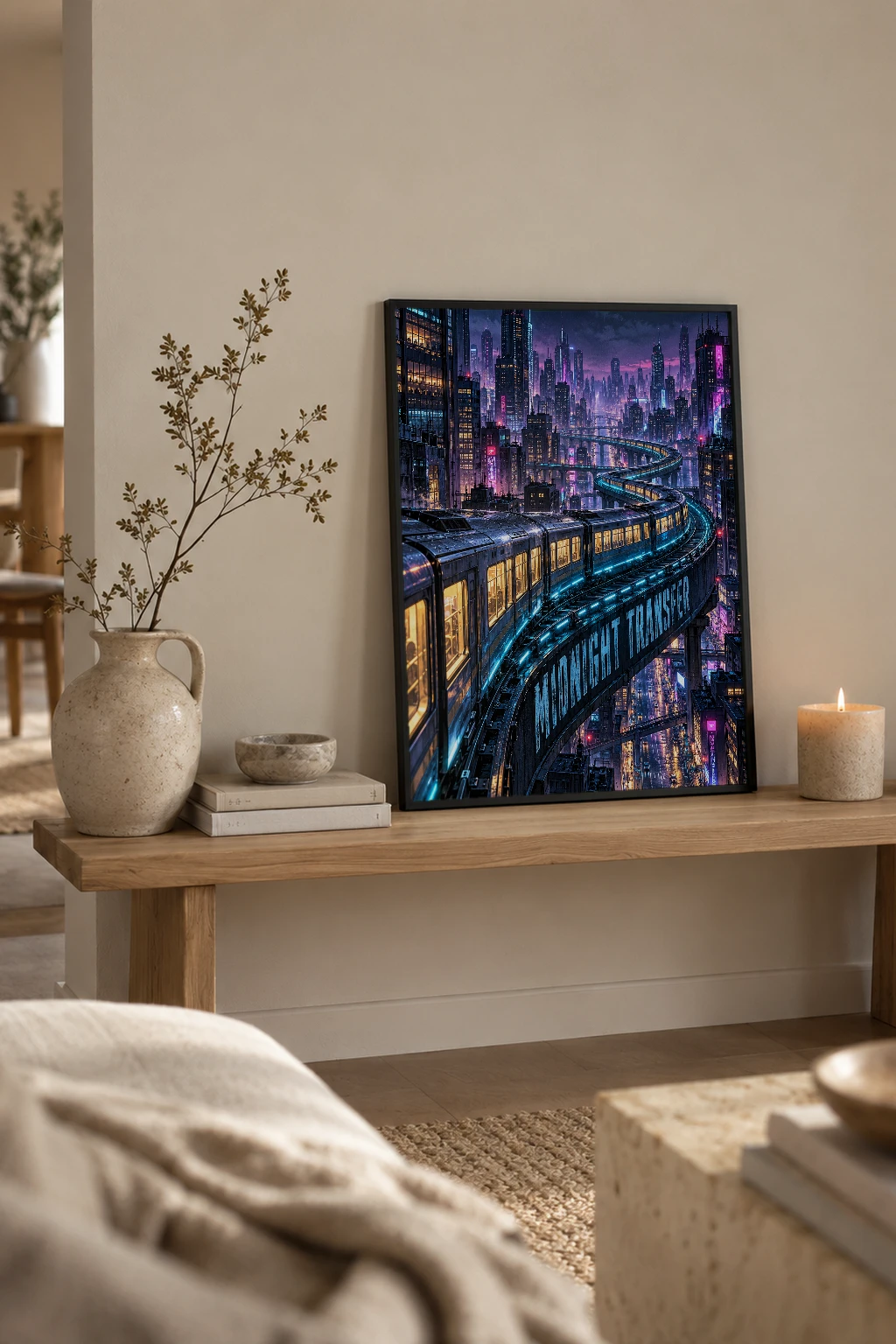 "Midnight Transfer" Premium Wooden Framed Poster
