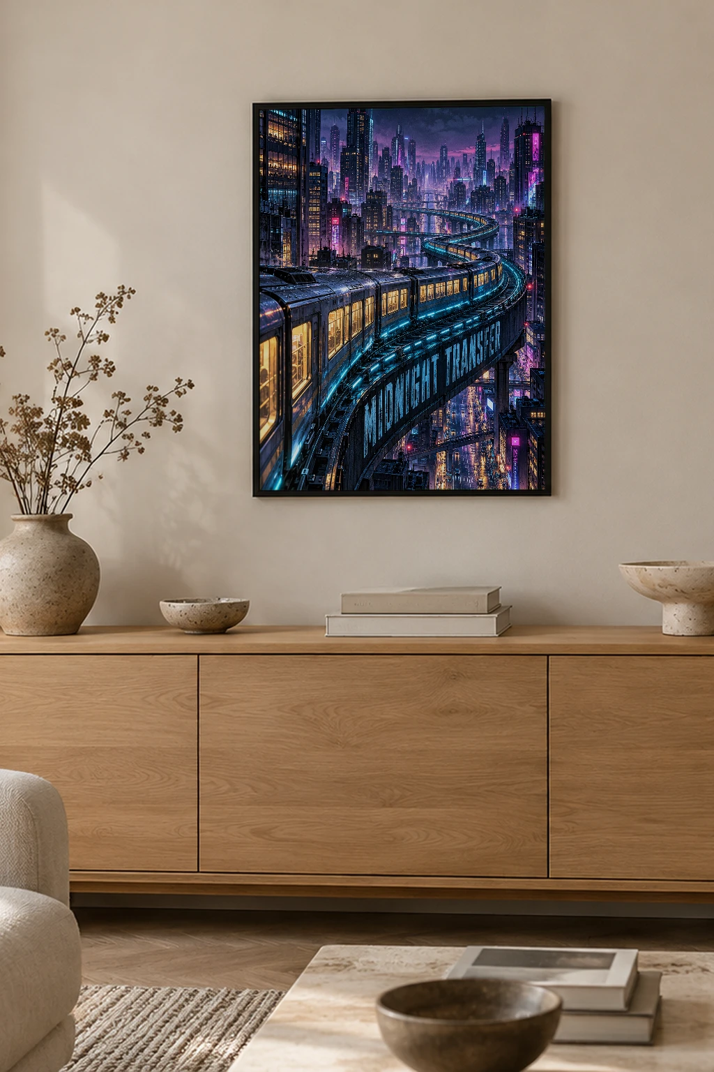 "Midnight Transfer" Premium Wooden Framed Poster