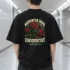 "Midwinter Rose Conservatory" Men's Oversized Heavyweight Crewneck T-Shirt