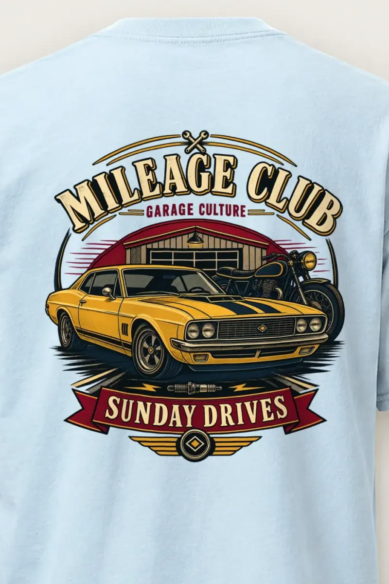 "Mileage Club" Heavyweight Unisex Crewneck T-shirt