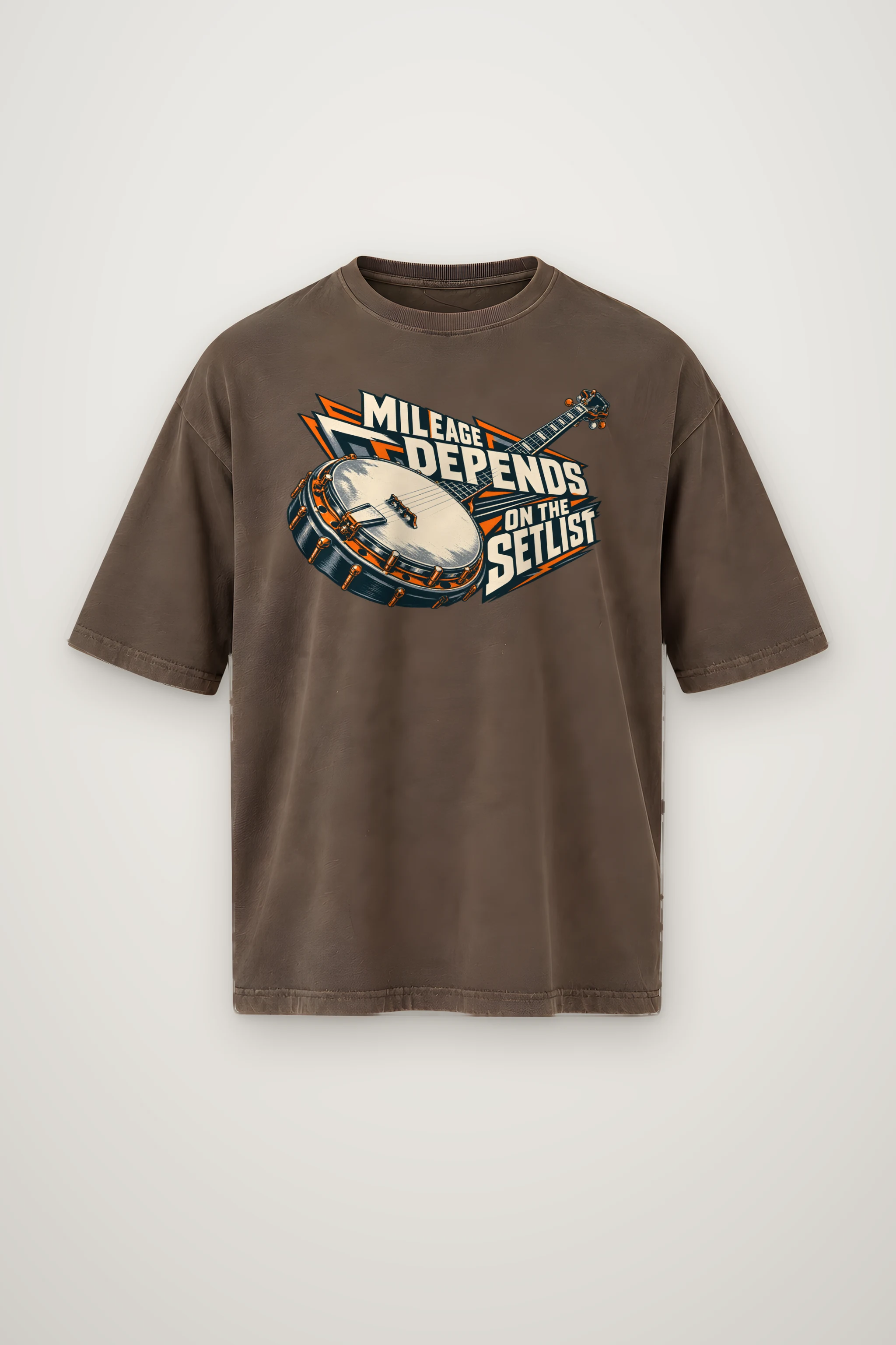"Mileage Depends on the Setlist" Men's Oversized Heavyweight Crewneck T-Shirt