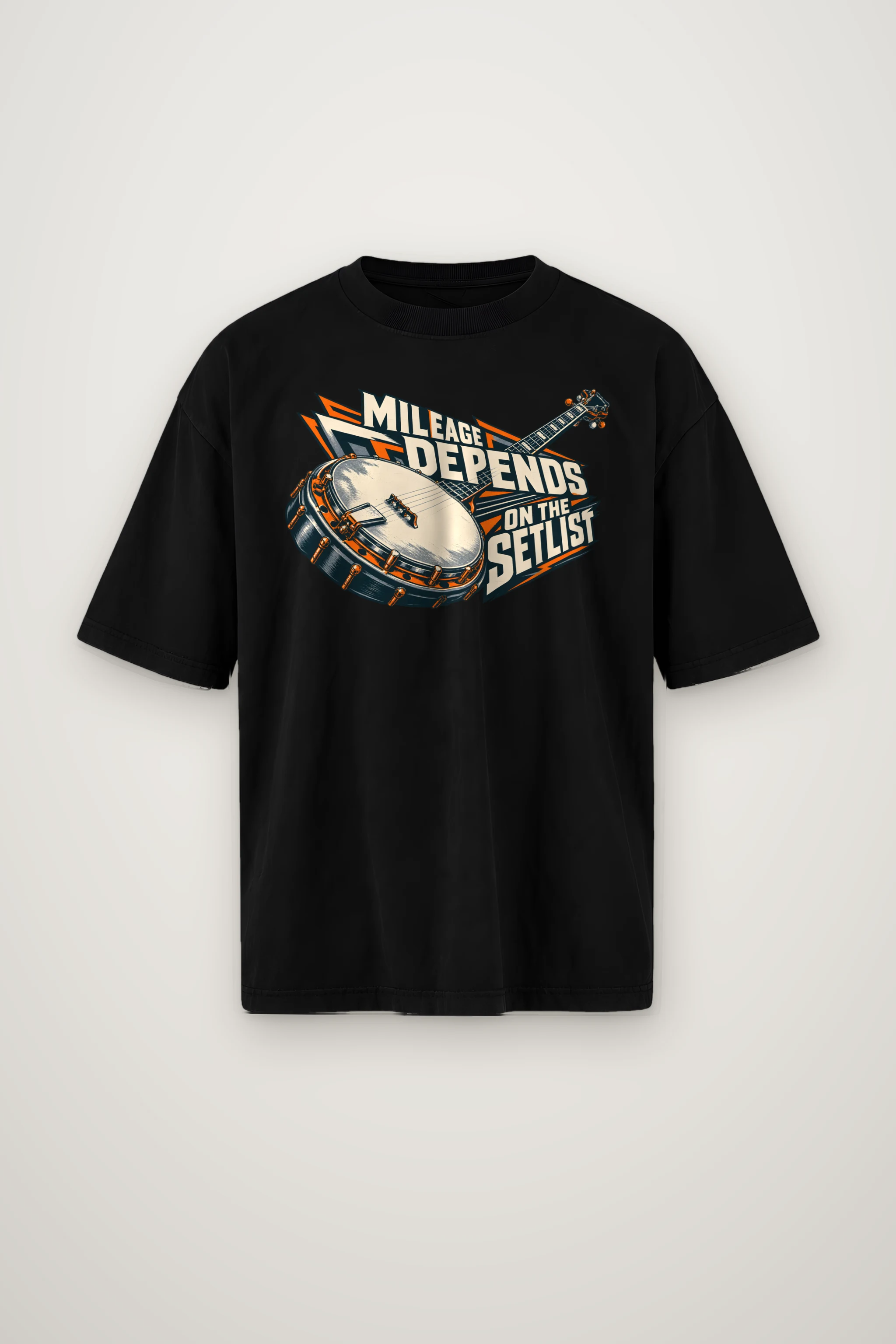"Mileage Depends on the Setlist" Men's Oversized Heavyweight Crewneck T-Shirt